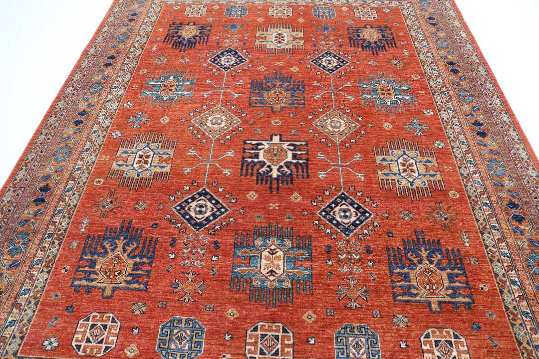 Hand Knotted Nomadic Caucasian Humna Wool Rug 7' 11" x 9' 8" - No. AT61551