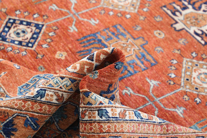 Hand Knotted Nomadic Caucasian Humna Wool Rug 7' 11" x 9' 8" - No. AT61551