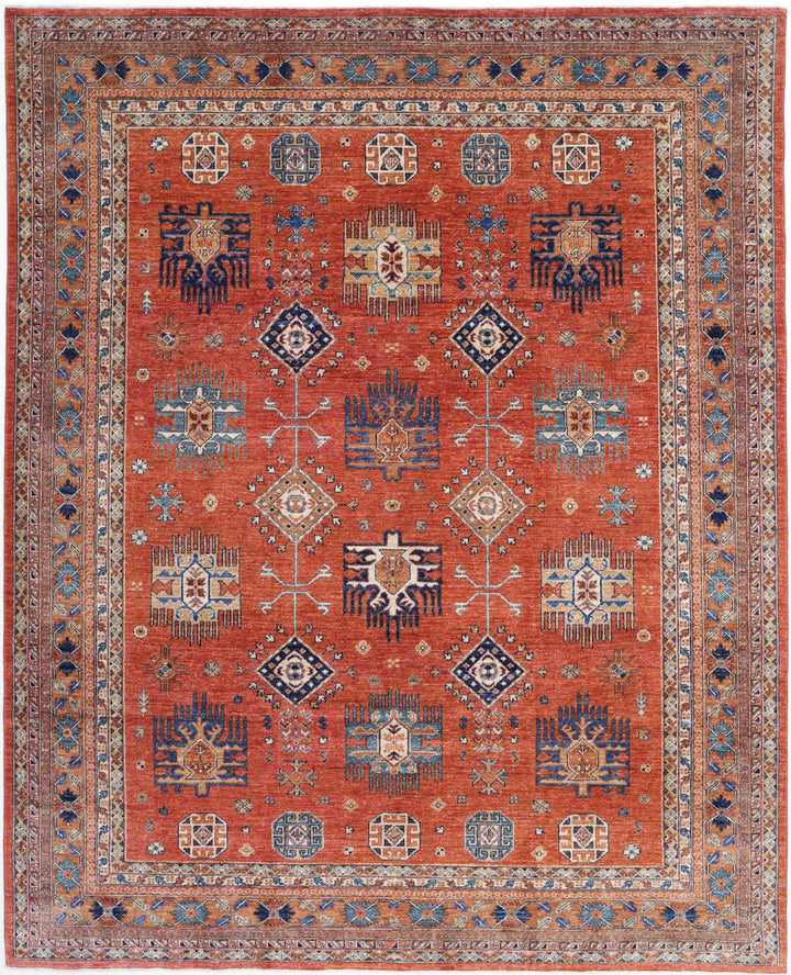 Hand Knotted Nomadic Caucasian Humna Wool Rug 7' 11" x 9' 8" - No. AT61551
