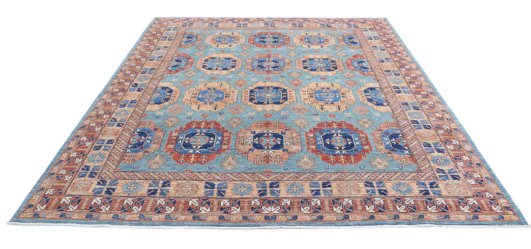 Hand Knotted Nomadic Caucasian Humna Wool Rug 7' 10" x 9' 11" - No. AT22811