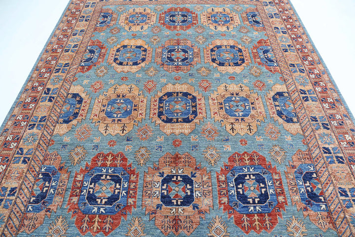 Hand Knotted Nomadic Caucasian Humna Wool Rug 7' 10" x 9' 11" - No. AT22811