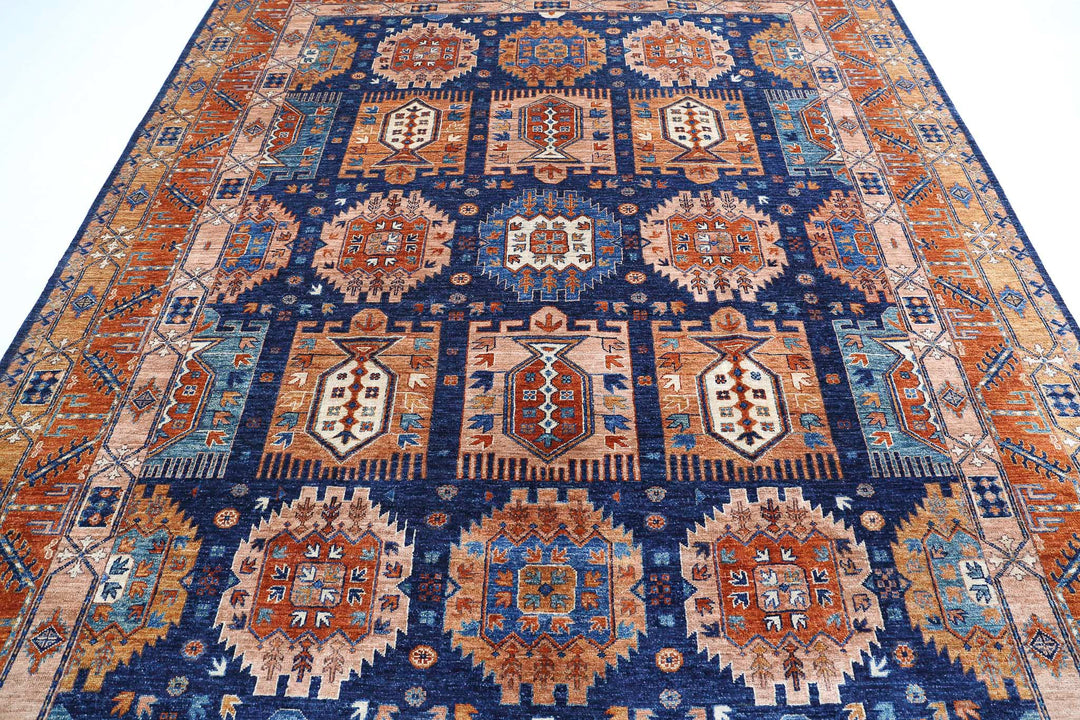 Hand Knotted Nomadic Caucasian Humna Wool Rug 8' 0" x 9' 9" - No. AT22733