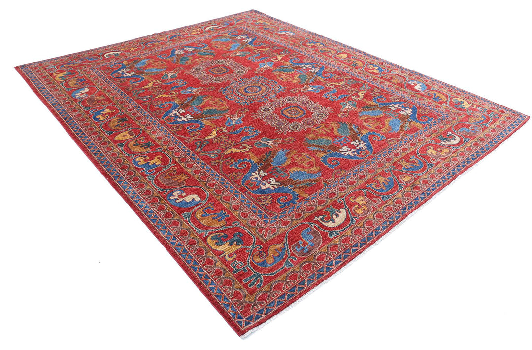 Hand Knotted Nomadic Caucasian Humna Wool Rug 8' 1" x 9' 8" - No. AT77847