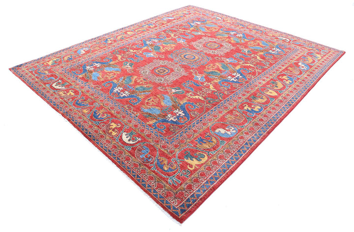 Hand Knotted Nomadic Caucasian Humna Wool Rug 8' 1" x 9' 8" - No. AT77847