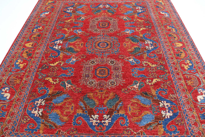 Hand Knotted Nomadic Caucasian Humna Wool Rug 8' 1" x 9' 8" - No. AT77847