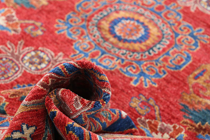 Hand Knotted Nomadic Caucasian Humna Wool Rug 8' 1" x 9' 8" - No. AT77847