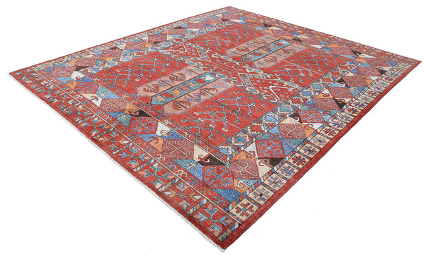 Hand Knotted Nomadic Caucasian Humna Wool Rug 8' 5" x 9' 10" - No. AT83303