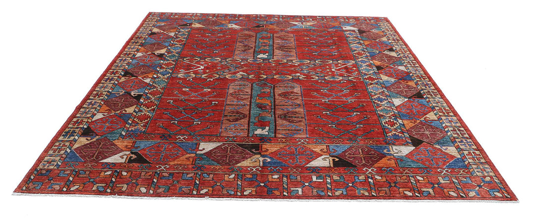 Hand Knotted Nomadic Caucasian Humna Wool Rug 8' 5" x 9' 10" - No. AT83303