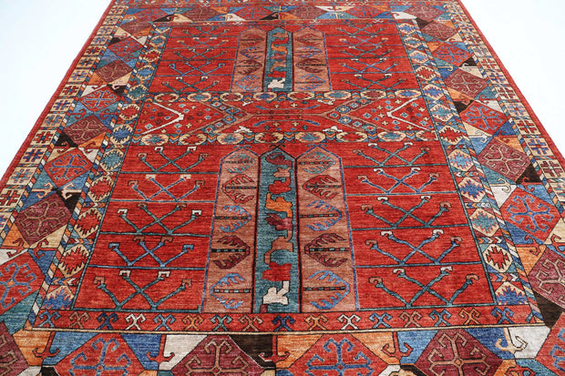 Hand Knotted Nomadic Caucasian Humna Wool Rug 8' 5" x 9' 10" - No. AT83303