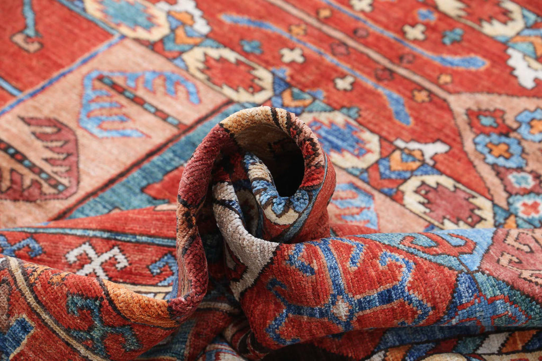 Hand Knotted Nomadic Caucasian Humna Wool Rug 8' 5" x 9' 10" - No. AT83303