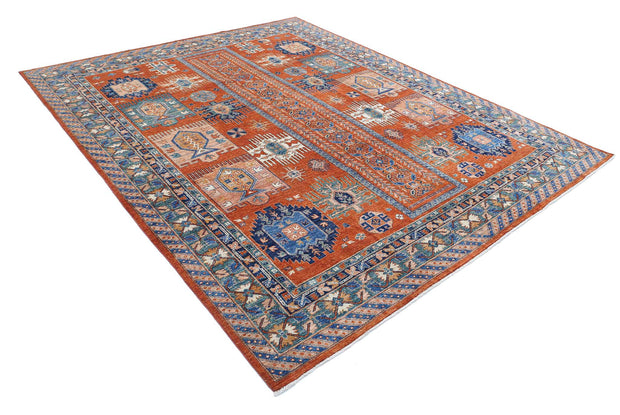 Hand Knotted Nomadic Caucasian Humna Wool Rug 7' 10" x 9' 6" - No. AT11724
