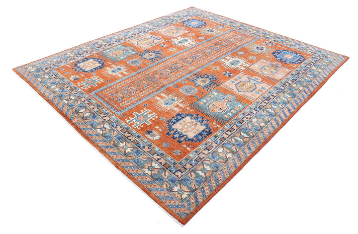 Hand Knotted Nomadic Caucasian Humna Wool Rug 7' 10" x 9' 6" - No. AT11724
