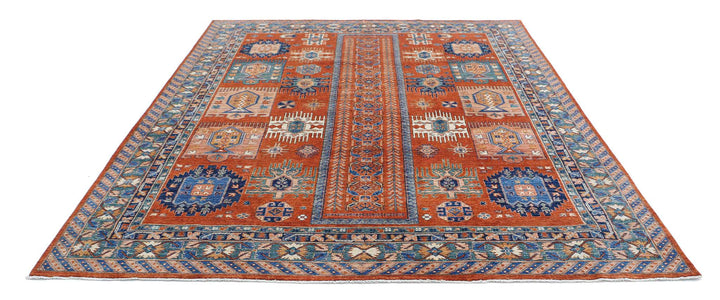 Hand Knotted Nomadic Caucasian Humna Wool Rug 7' 10" x 9' 6" - No. AT11724