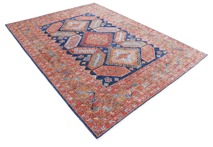 Hand Knotted Nomadic Caucasian Humna Wool Rug 6' 7" x 9' 0" - No. AT65055