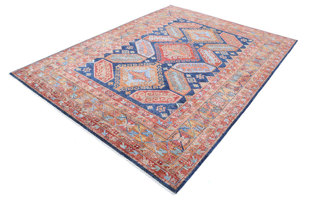 Hand Knotted Nomadic Caucasian Humna Wool Rug 6' 7" x 9' 0" - No. AT65055