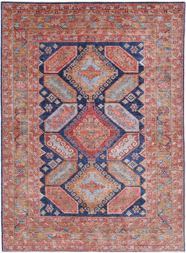 Hand Knotted Nomadic Caucasian Humna Wool Rug 6' 7" x 9' 0" - No. AT65055