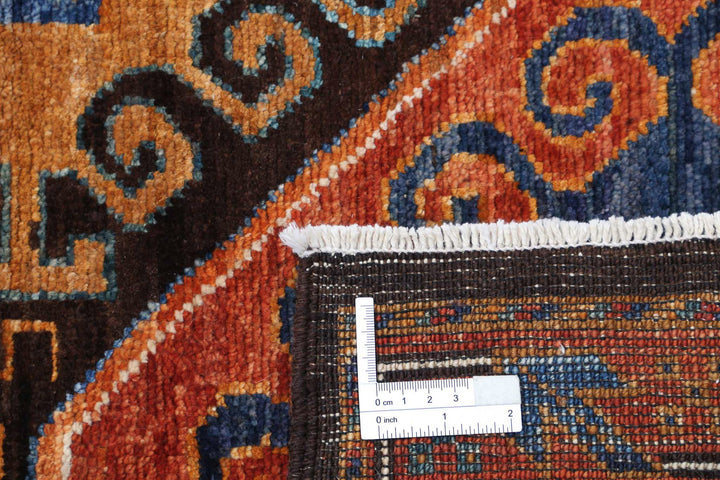 Hand Knotted Nomadic Caucasian Humna Wool Rug 6' 8" x 9' 7" - No. AT26368