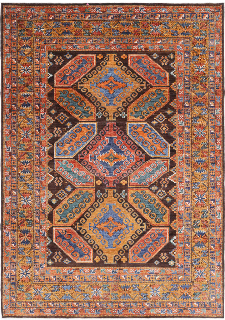 Hand Knotted Nomadic Caucasian Humna Wool Rug 6' 8" x 9' 7" - No. AT26368