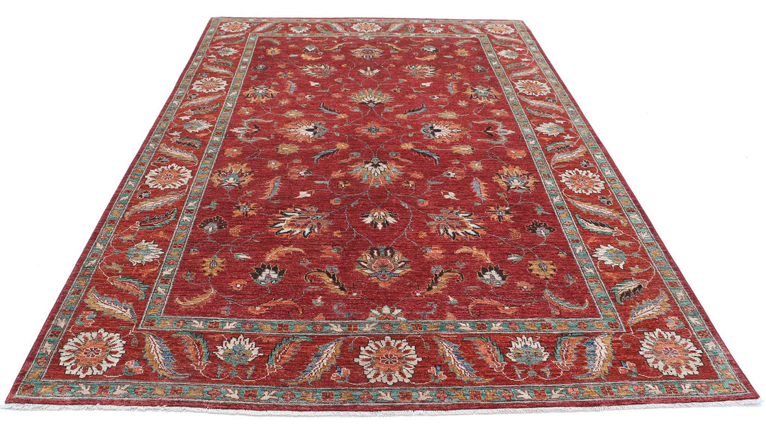 Hand Knotted Nomadic Caucasian Humna Wool Rug 6' 8" x 9' 8" - No. AT55559