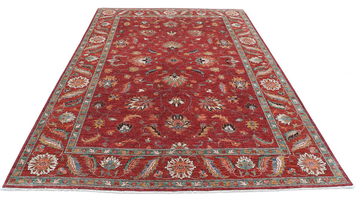 Hand Knotted Nomadic Caucasian Humna Wool Rug 6' 8" x 9' 8" - No. AT55559