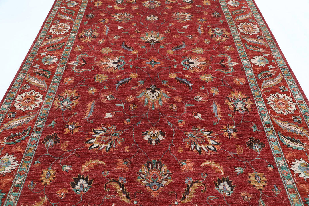 Hand Knotted Nomadic Caucasian Humna Wool Rug 6' 8" x 9' 8" - No. AT55559