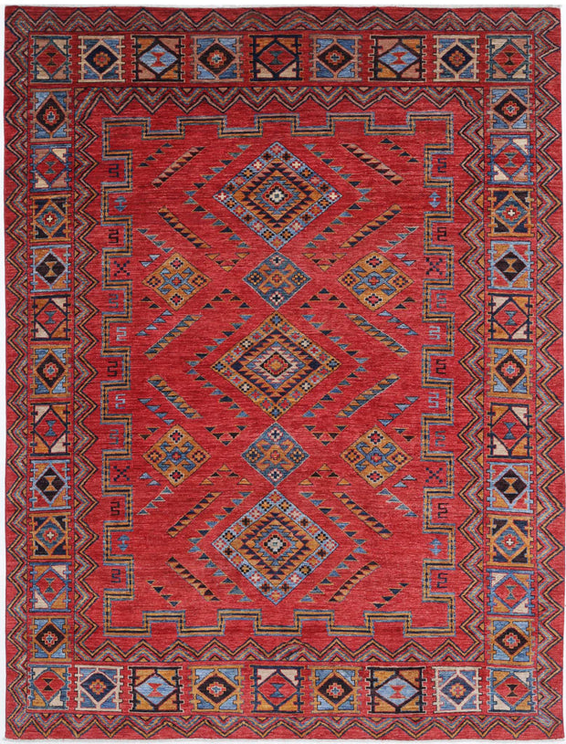 Hand Knotted Nomadic Caucasian Humna Wool Rug 6' 6" x 8' 7" - No. AT62160
