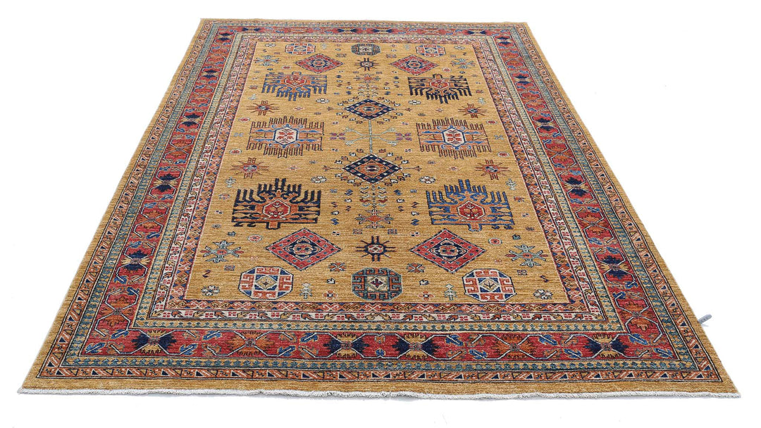 Hand Knotted Nomadic Caucasian Humna Wool Rug 6' 0" x 8' 6" - No. AT37410