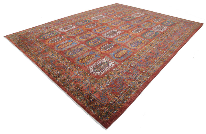 Hand Knotted Nomadic Caucasian Humna Wool Rug 10' 4" x 13' 6" - No. AT49047