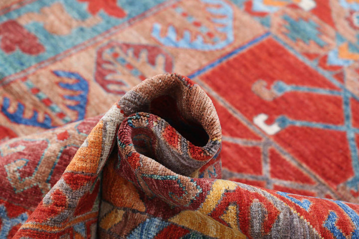 Hand Knotted Nomadic Caucasian Humna Wool Rug 9' 1" x 10' 10" - No. AT89054