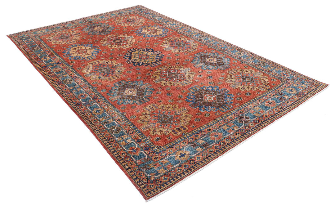 Hand Knotted Nomadic Caucasian Humna Wool Rug 6' 8" x 9' 10" - No. AT10715