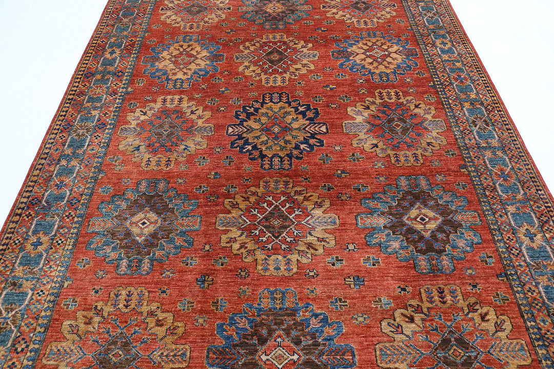 Hand Knotted Nomadic Caucasian Humna Wool Rug 6' 8" x 9' 10" - No. AT10715