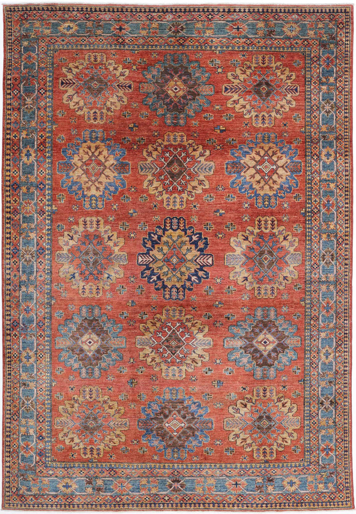Hand Knotted Nomadic Caucasian Humna Wool Rug 6' 8" x 9' 10" - No. AT10715