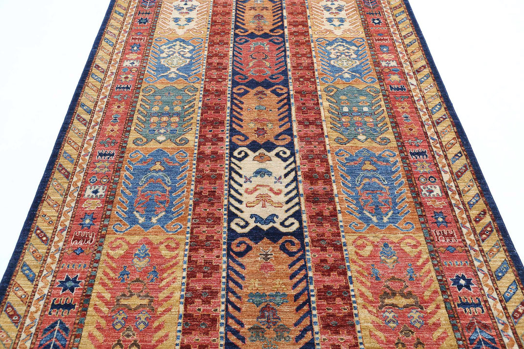 Hand Knotted Nomadic Caucasian Humna Wool Rug 5' 1" x 8' 0" - No. AT12647