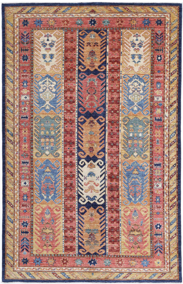 Hand Knotted Nomadic Caucasian Humna Wool Rug 5' 1" x 8' 0" - No. AT12647