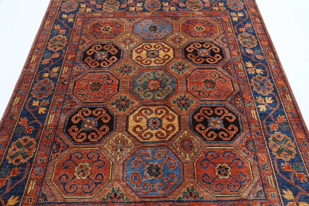 Hand Knotted Nomadic Caucasian Humna Wool Rug 5' 9" x 7' 2" - No. AT98957