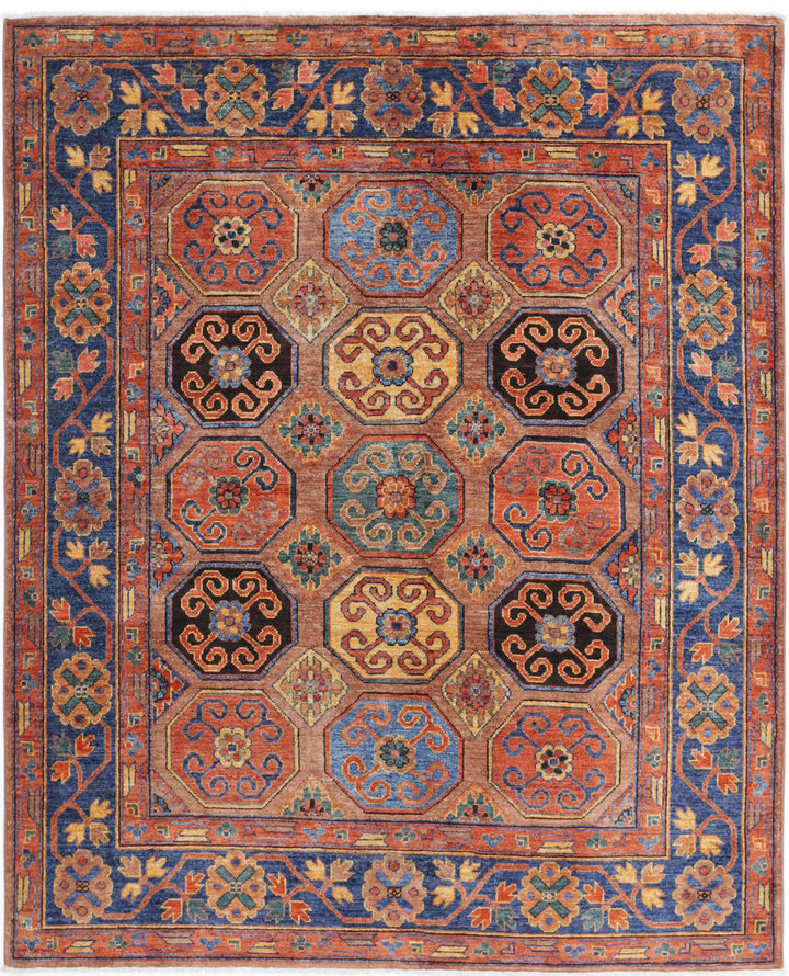 Hand Knotted Nomadic Caucasian Humna Wool Rug 5' 9" x 7' 2" - No. AT98957