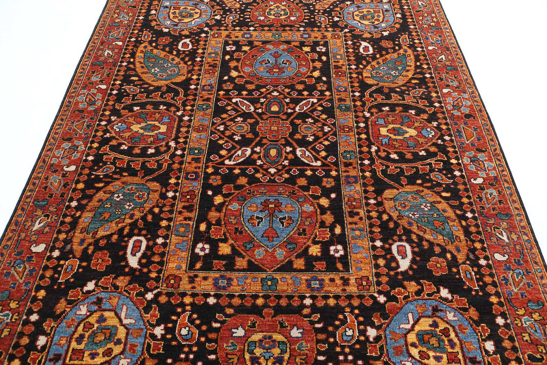 Hand Knotted Nomadic Caucasian Humna Wool Rug 6' 0" x 7' 10" - No. AT90376
