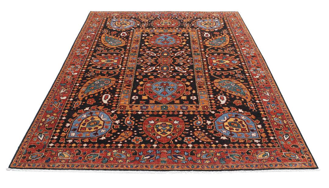 Hand Knotted Nomadic Caucasian Humna Wool Rug 6' 0" x 7' 10" - No. AT90376