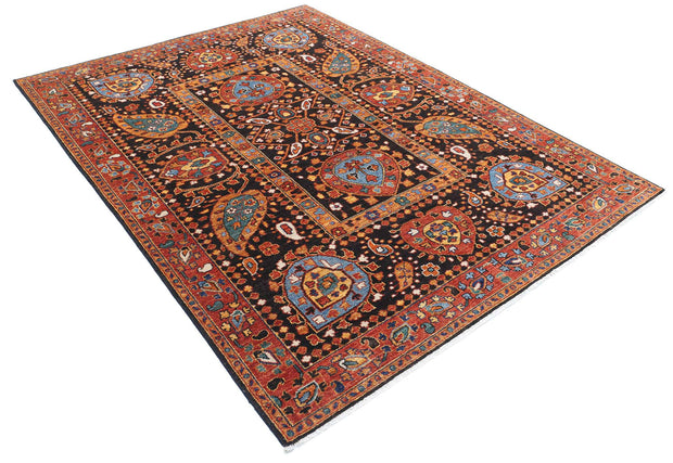 Hand Knotted Nomadic Caucasian Humna Wool Rug 6' 0" x 7' 10" - No. AT90376
