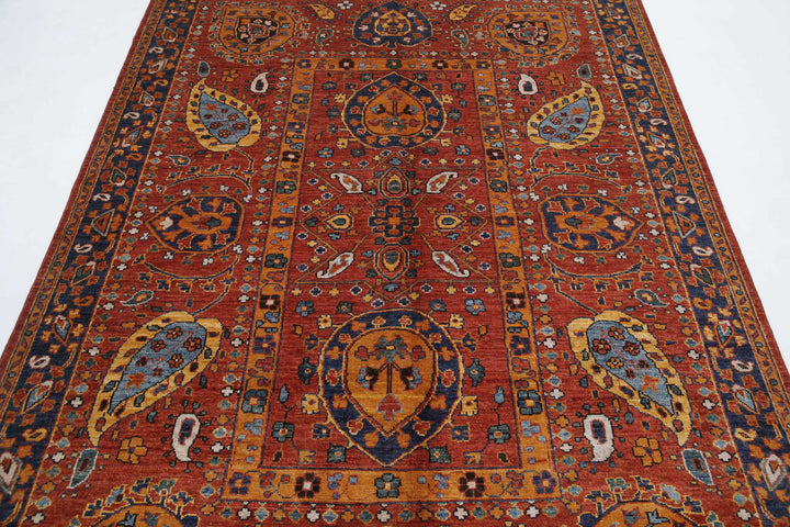 Hand Knotted Nomadic Caucasian Humna Wool Rug 5' 6" x 7' 10" - No. AT79476