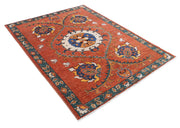 Hand Knotted Nomadic Caucasian Humna Wool Rug 5' 0" x 6' 5" - No. AT96200