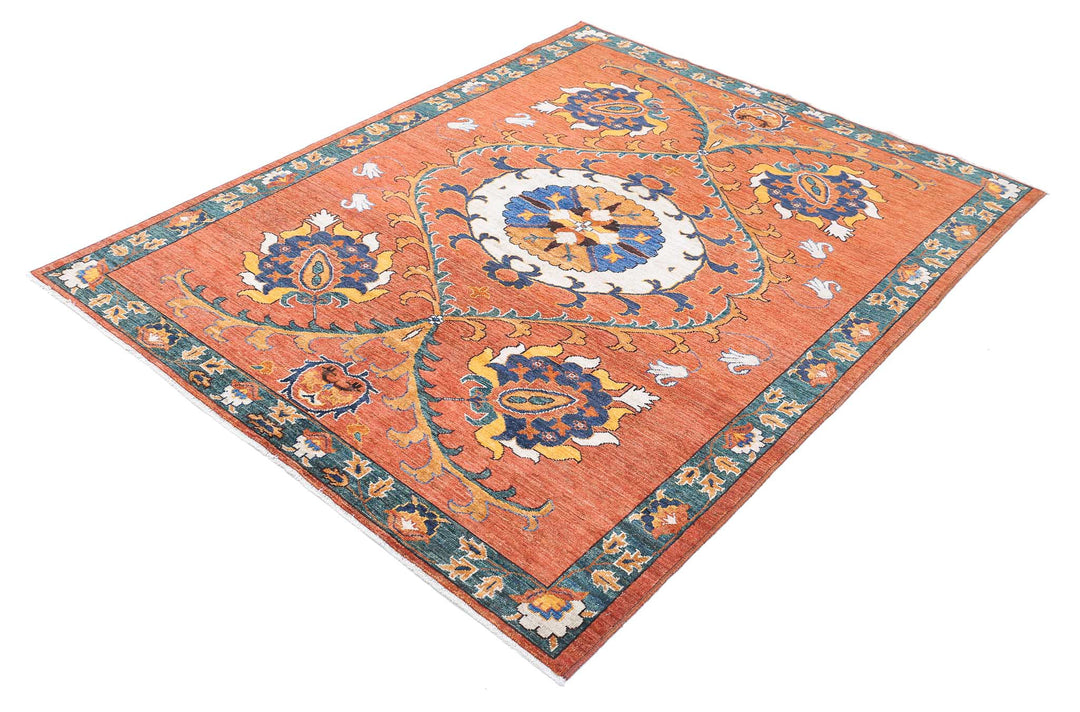 Hand Knotted Nomadic Caucasian Humna Wool Rug 5' 0" x 6' 5" - No. AT96200