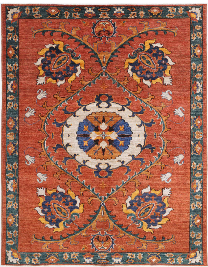 Hand Knotted Nomadic Caucasian Humna Wool Rug 5' 0" x 6' 5" - No. AT96200
