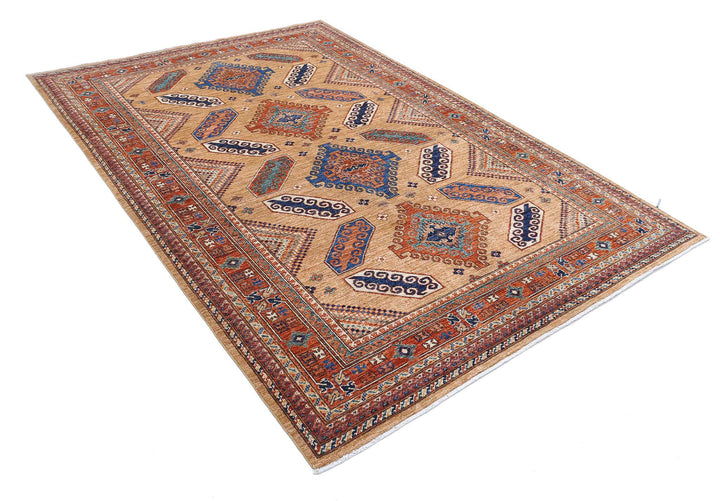 Hand Knotted Nomadic Caucasian Humna Wool Rug 5' 11" x 8' 7" - No. AT30406