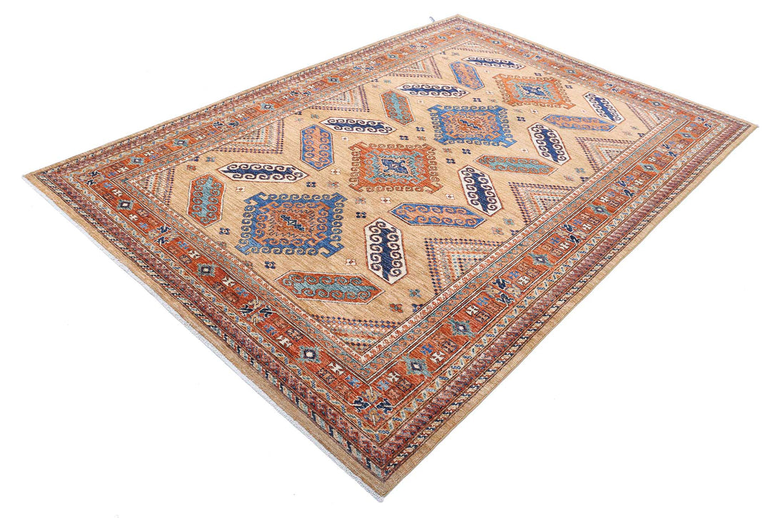 Hand Knotted Nomadic Caucasian Humna Wool Rug 5' 11" x 8' 7" - No. AT30406