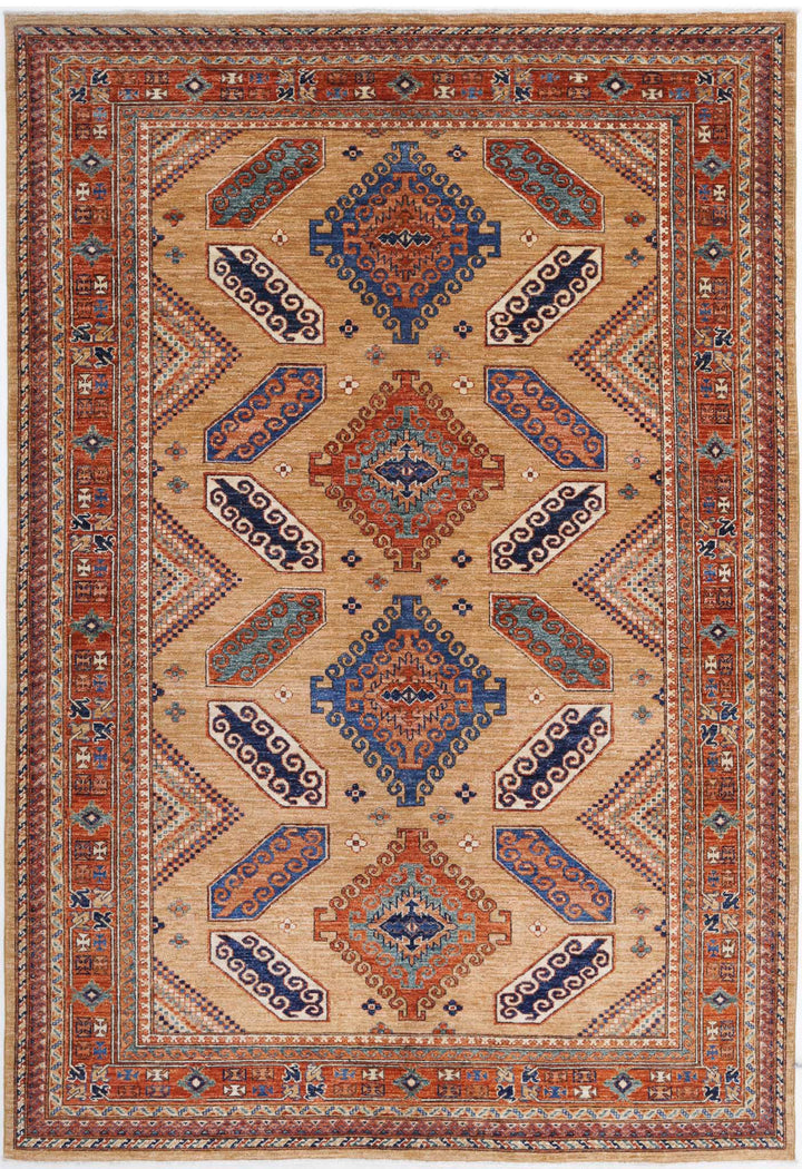 Hand Knotted Nomadic Caucasian Humna Wool Rug 5' 11" x 8' 7" - No. AT30406