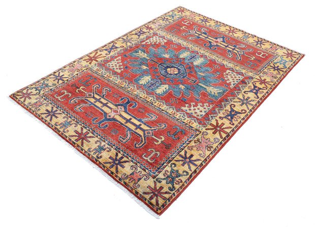 Hand Knotted Nomadic Caucasian Humna Wool Rug 4' 1" x 6' 0" - No. AT49698
