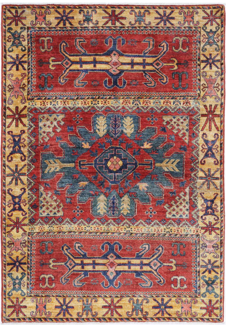 Hand Knotted Nomadic Caucasian Humna Wool Rug 4' 1" x 6' 0" - No. AT49698
