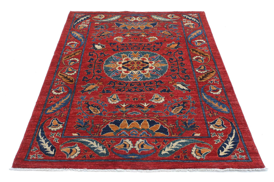 Hand Knotted Nomadic Caucasian Humna Wool Rug 3' 11" x 6' 3" - No. AT73354