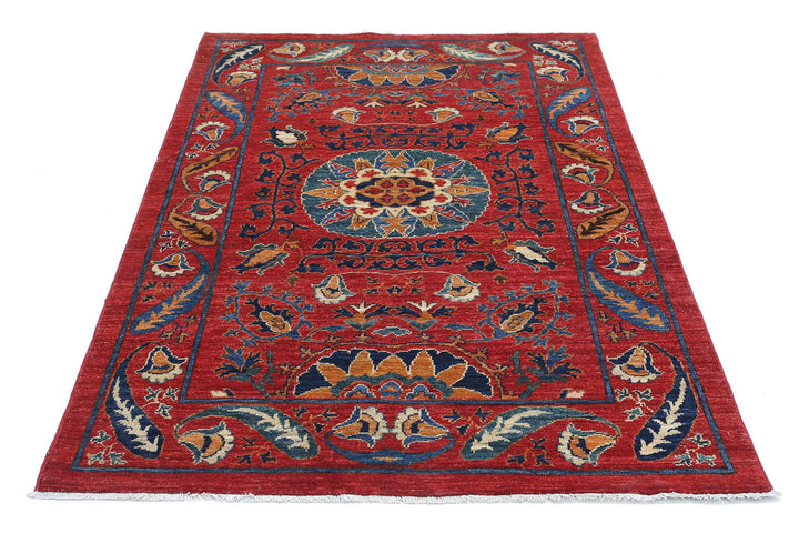 Hand Knotted Nomadic Caucasian Humna Wool Rug 3' 11" x 6' 3" - No. AT73354